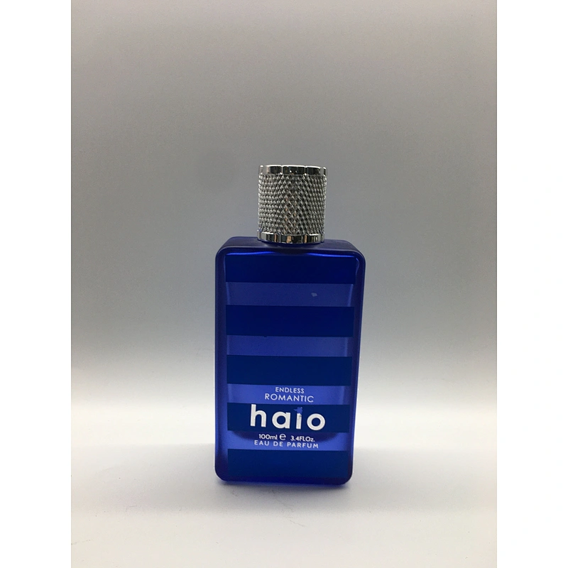 2022 blue gradient color painting 100ml rectangle glass perfume bottle