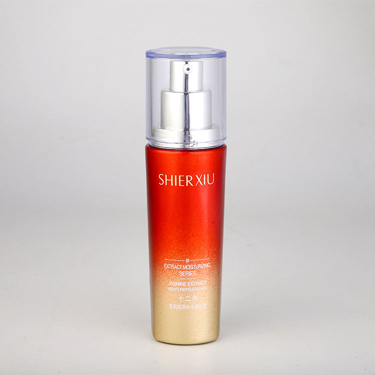 Beautiful Skin care red  roller  glass lotion bottle with cheap price