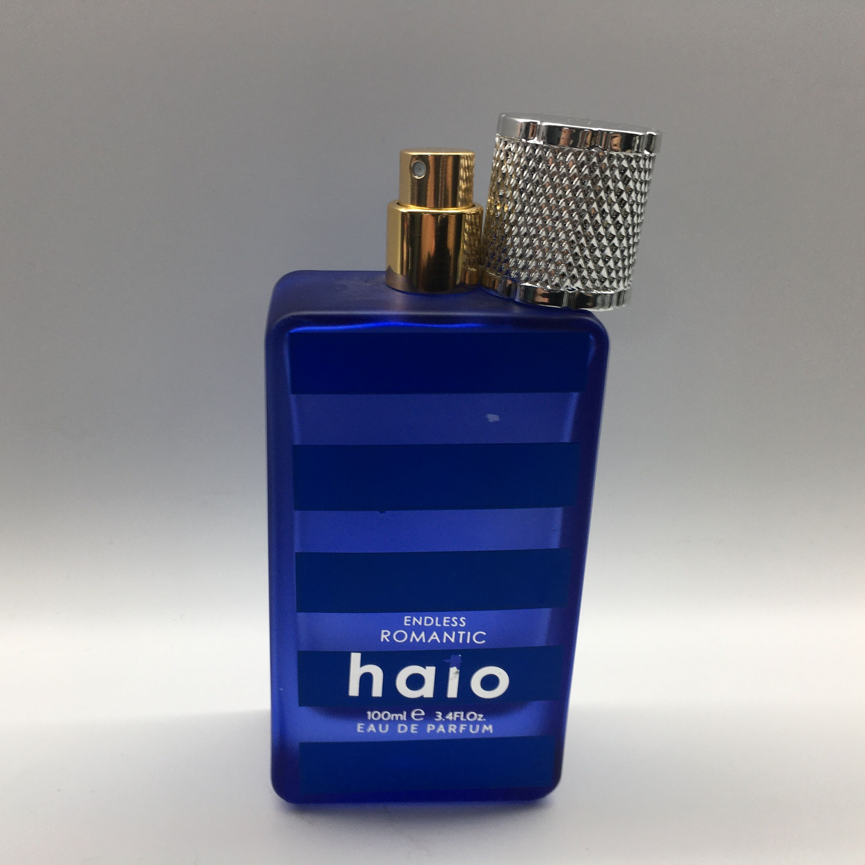 2022 blue gradient color painting 100ml rectangle glass perfume bottle