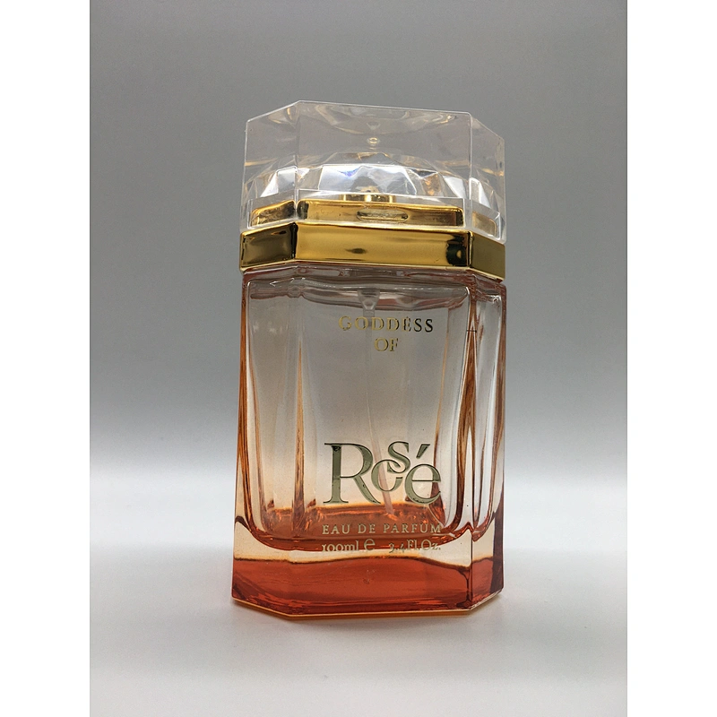 square perfume 100ml translucent orange luxury glass bottle package free sample custom logo
