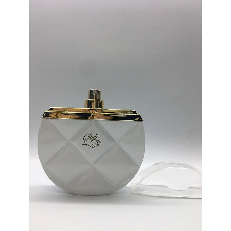 crimp neck perfume bottle aluminum alloy perfume luxury glass bottle 100ml round
