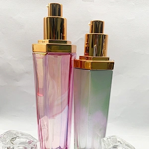 luxury cosmetic bottle set glass pump bottle glass for cosmetic package lotion bottle body care skin care products