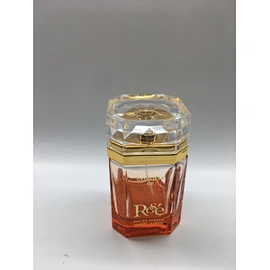 square perfume 100ml translucent orange luxury glass bottle package free sample custom logo