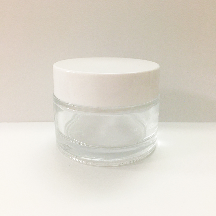 50g glass empty packaging white cosmetic jar face cream container