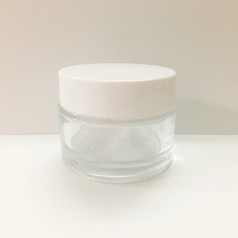 50g glass empty packaging white cosmetic jar face cream container