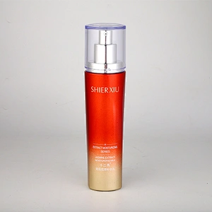 Beautiful Skin care red  roller  glass lotion bottle with cheap price