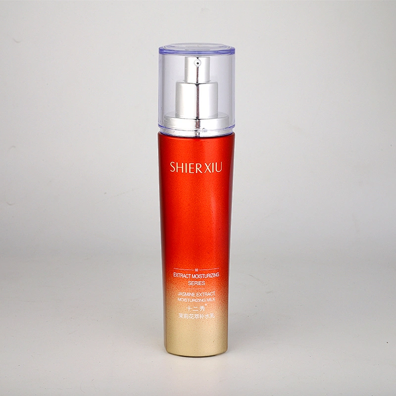 Beautiful Skin care red  roller  glass lotion bottle with cheap price