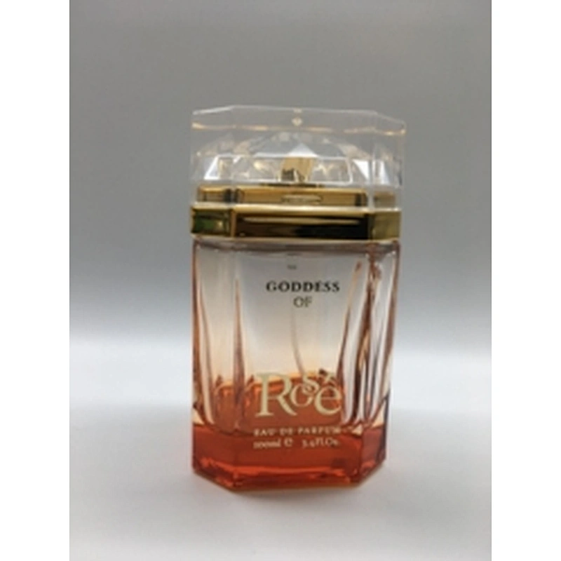square perfume 100ml translucent orange luxury glass bottle package free sample custom logo
