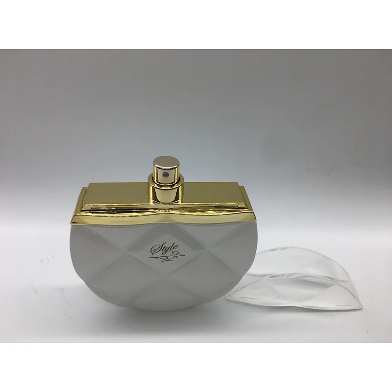 crimp neck perfume bottle aluminum alloy perfume luxury glass bottle 100ml round