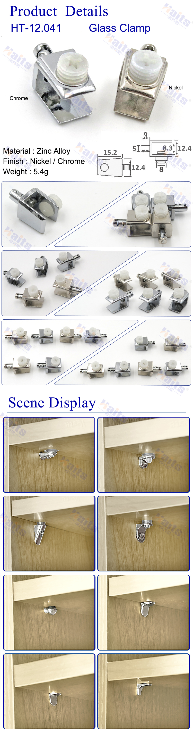 HT-12.041 glass clamp details