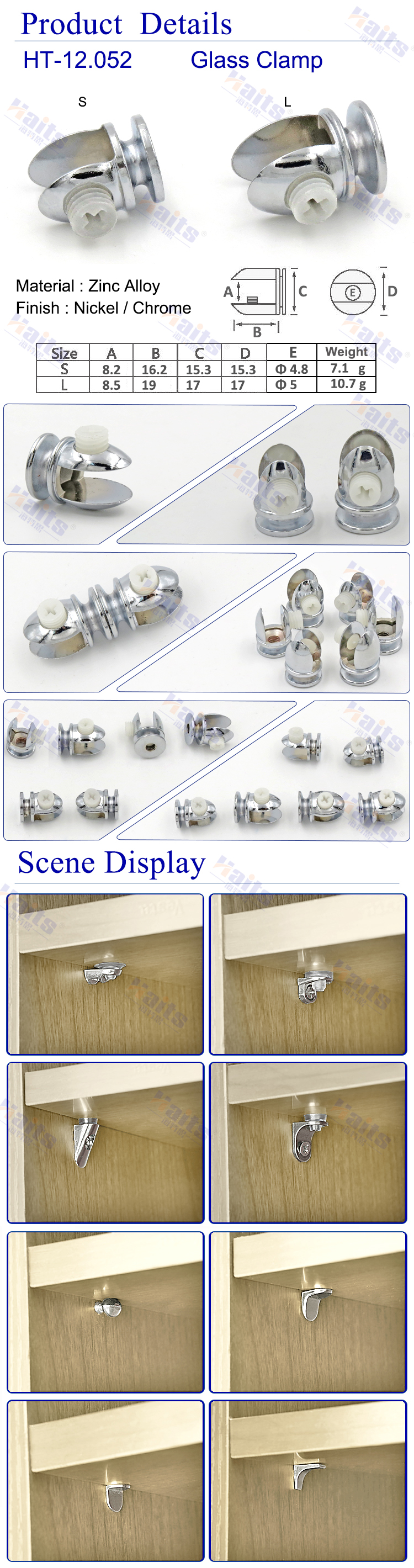 HT-12.052 glass clamp details
