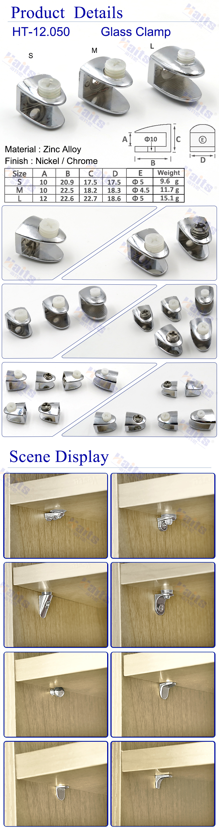 HT-12.081 glass clamp details