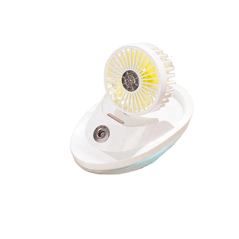 Factory wholesale new design small portable air cooler water mist fan rechargeable mini fan Romantic night light fan