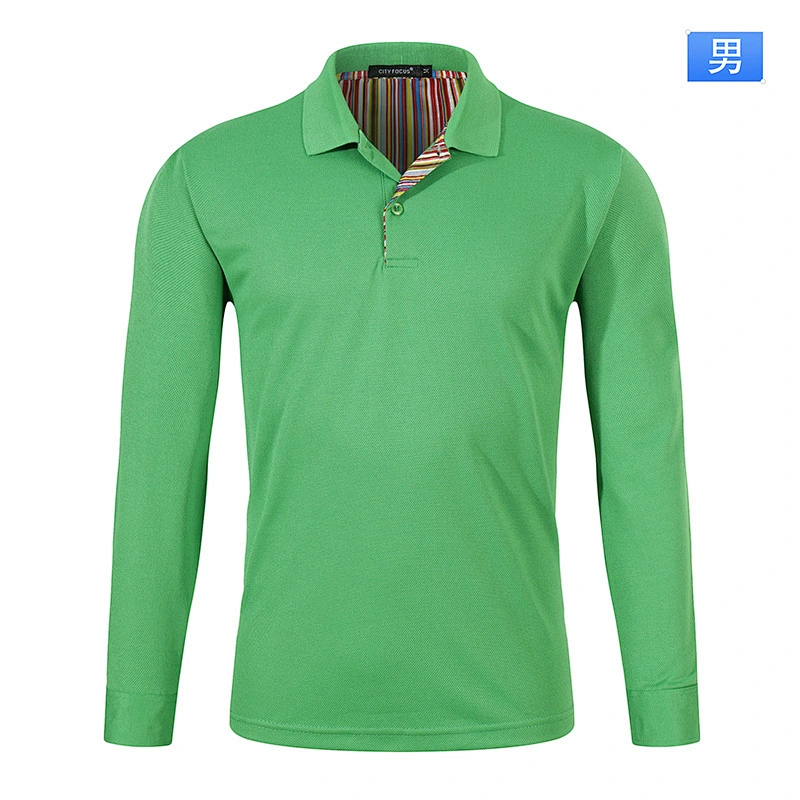 2020 New Autumn Customized blank Polyester / Cotton Knitted Men Casual long Sleeve polo T-shirts