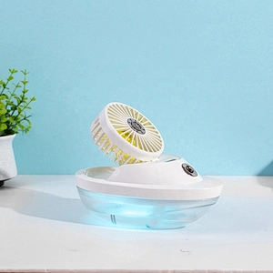 Factory wholesale new design small portable air cooler water mist fan rechargeable mini fan Romantic night light fan