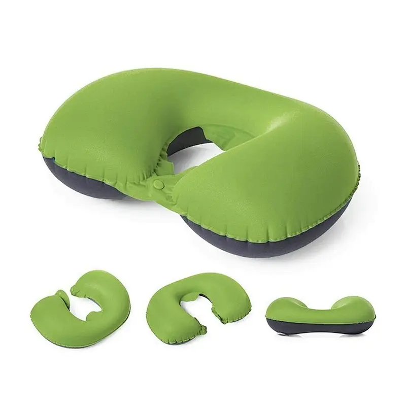 Double-layer polyester light weight inflatable neck pillow ultra-light & compact neck pillow