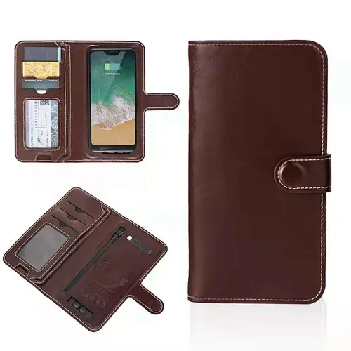 2021 New Design Multi-functional Phone Charging Wallet Money Clip Wireless Cable Built-in 6000Amh Power Bank Charging Wallet