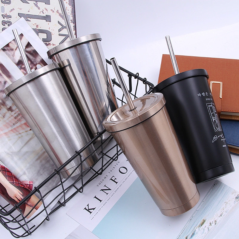 Best Sell High Quality Custom Coffee Cups Travel Beer Mug Double Wall Stainless Steel Tumbler with Straw