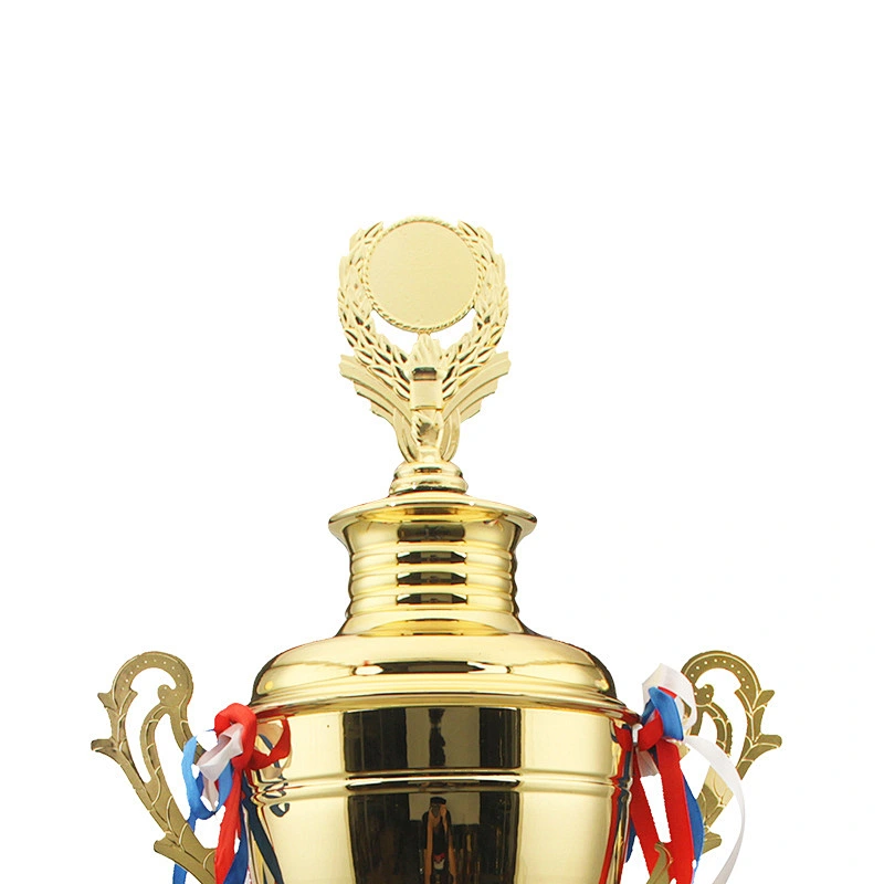 Hot sell Custom logo Golden classic metal trophy cup  plastic bottom custom size shape competition souvenir trophy cup