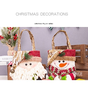 High quality custom Polyester Eco-friendly creative Christmas decoration small gift candy handbags
