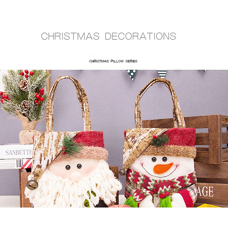 High quality custom Polyester Eco-friendly creative Christmas decoration small gift candy handbags