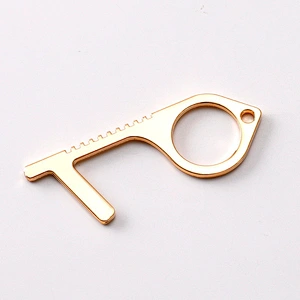 Custom Hot selling Portable Safety Hand Protection Zine Alloy Door Hands Free Opener No touch Keychain