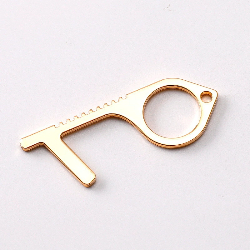 Custom Hot selling Portable Safety Hand Protection Zine Alloy Door Hands Free Opener No touch Keychain