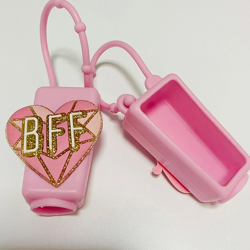 Custom hand sanitizer holder keychain children's cartoon  hand sanitizer dispenser silicone case reusable silicone case