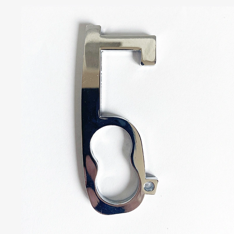 Custom Contactless Portable Zinc Alloy Brass Color EDC Tool Hygiene Hand Door Opener Keychain