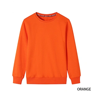 Wholesale fashion spring autumn 100% cotton round neck casual long sleeve sweater Adults unisex for customized logo