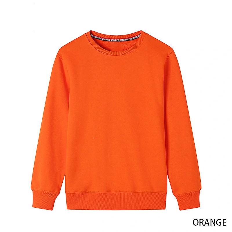 Wholesale fashion spring autumn 100% cotton round neck casual long sleeve sweater Adults unisex for customized logo