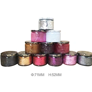 New Design Luxury Embossed Glass Scented Candle Jar 90g DIY Empty Glass Jar with Lid without Soywax