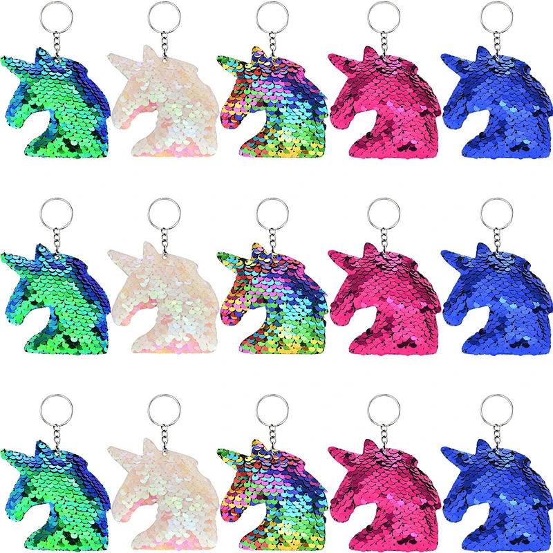 Hot sale Fashion Cute custom promotion gift glitter heart shaped mermaid tail unicorn sequin keychain