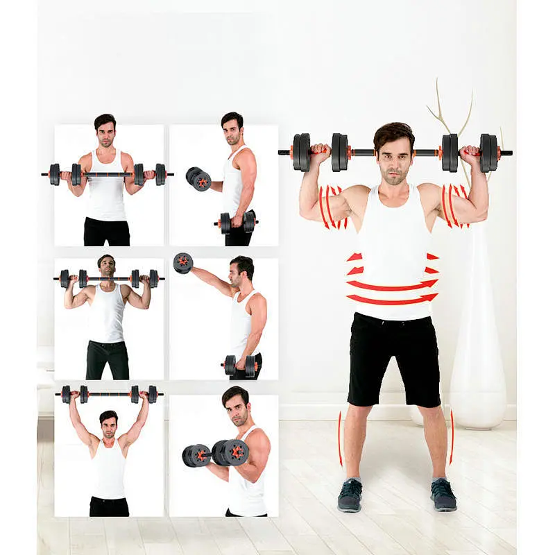 HOT SALE Dual-use  adjustable arm exercise training device 10kg Gym Equipment Adjustable Barbell dumbbell