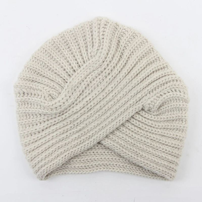 High Quality Vintage Fashion Winter Warm Soft Knit hat Beanie Cross  knit hat Lady knitted warm hat