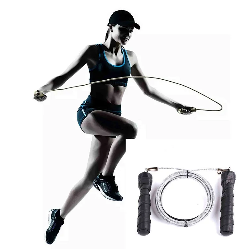 Gym fitness heavy weighted jump rope  adjustable metal speed skipping jumping rope
