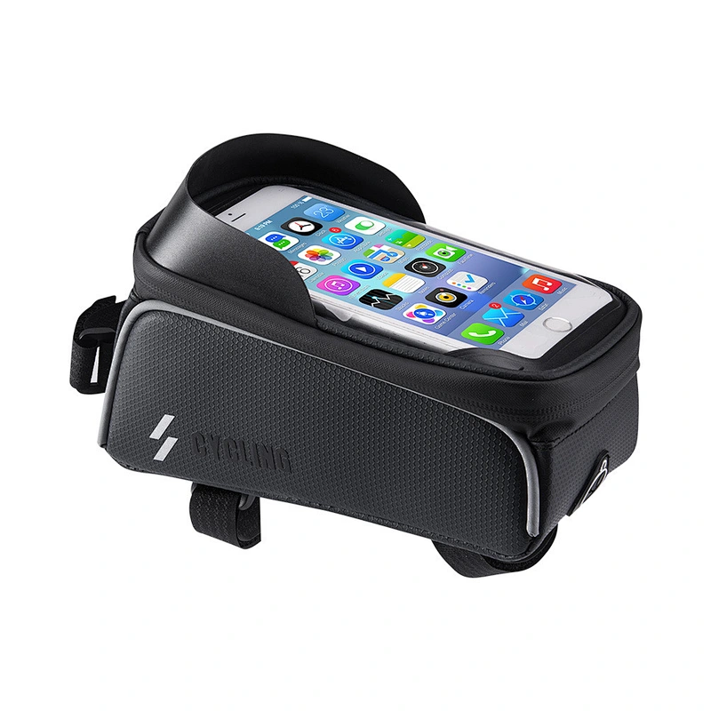 Customized bicycle top tube bag with headset hole sunshield anti-splash water top bag touch screen