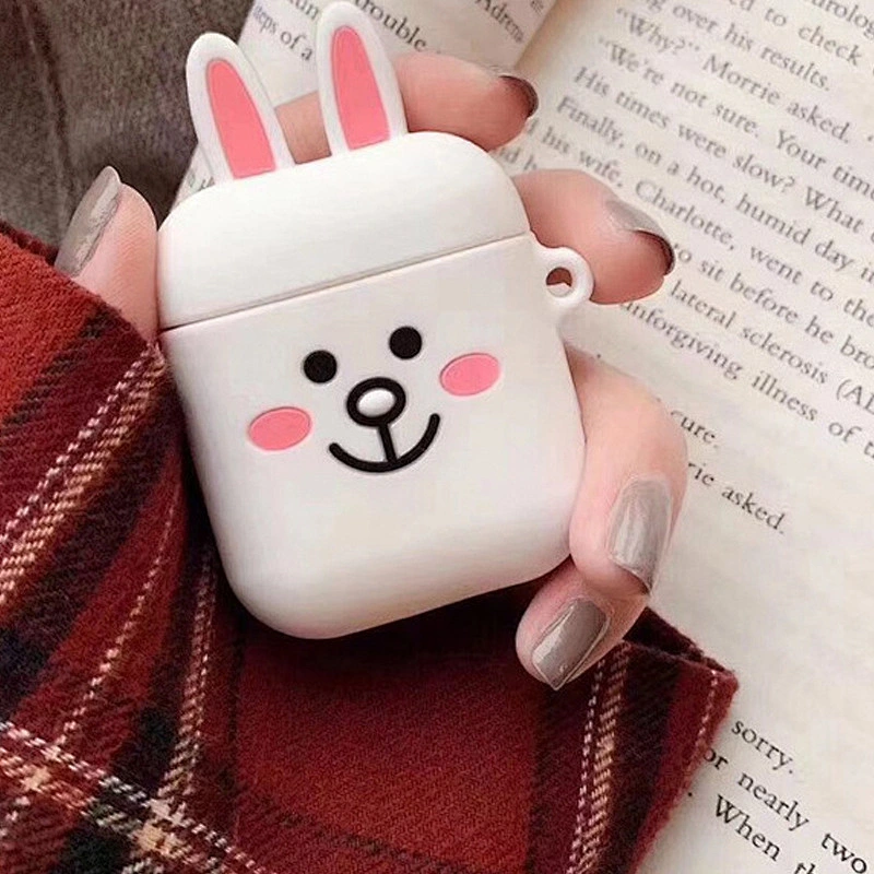 Hot Sale New Cute Funny Silicone Airpod Case with 3D Cartoon image gift for girl
