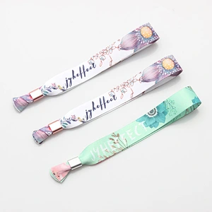 High quality festival  custom  one-off polyester fabric wristband