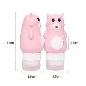 New 3D 80ml multi-color Cartoon outdoor portable soft silicone cosmetics lotions hand sanitizer split bottle