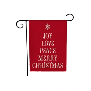 Advertising Custom High quality Double Sided printing seasonal Merry Christmas/Holiday party garden Decorations flag