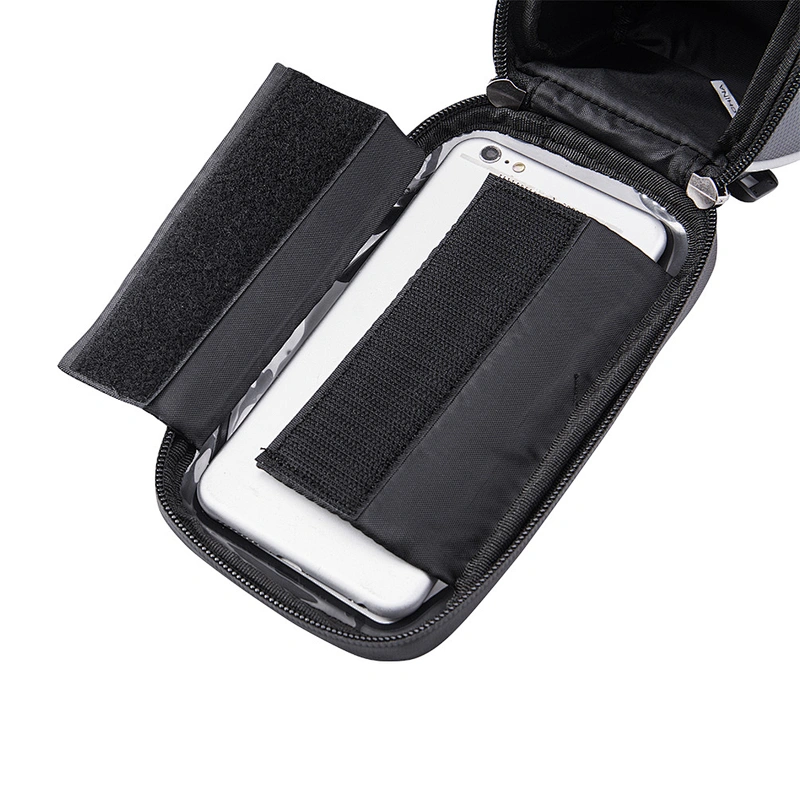 Customized bicycle top tube bag with headset hole sunshield anti-splash water top bag touch screen