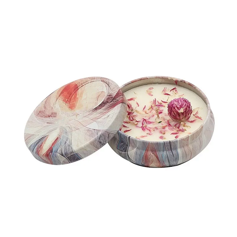 High quality Luxury Nature vegetable wax Custom Handmade Dry Flower gift Decorative aroma Candles