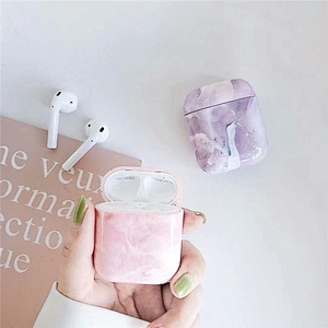 Plastic Protect Case Luxury Marble Conch Shell Earphone Headphone Case for Airpods 2 TWS Cover
