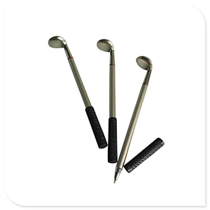 Luxury golf pen gift set box golf zinc alloy ballpoint pen set advanced business gifts custom logo mini realistic golf practice