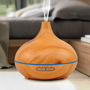 300ml 7 Color LED wood grain oil diffuser aroma essential ultrasonic  aromatherapy aroma diffuser