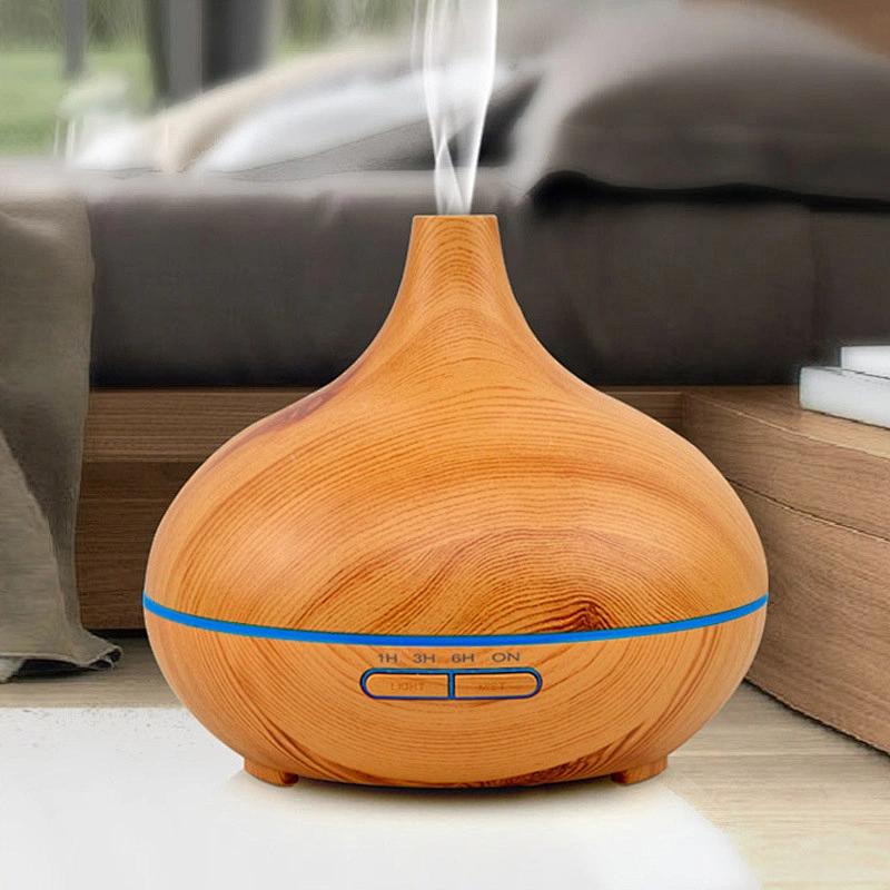 300ml 7 Color LED wood grain oil diffuser aroma essential ultrasonic  aromatherapy aroma diffuser