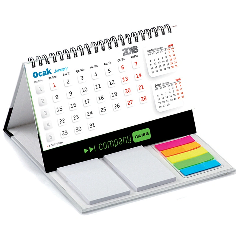 Multi Function Foldable Paper Calendar With Notepaper Extension Advertising gifts For Promotion Gift Enterprise Office Supplies