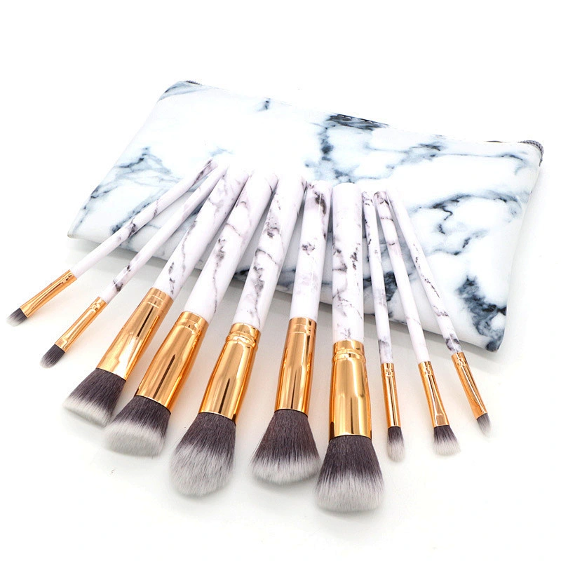 Hot selling New Marble12pcs Color Stone handle acrylic nail brush nail air Makeup brush
