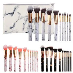 Hot selling New Marble12pcs Color Stone handle acrylic nail brush nail air Makeup brush